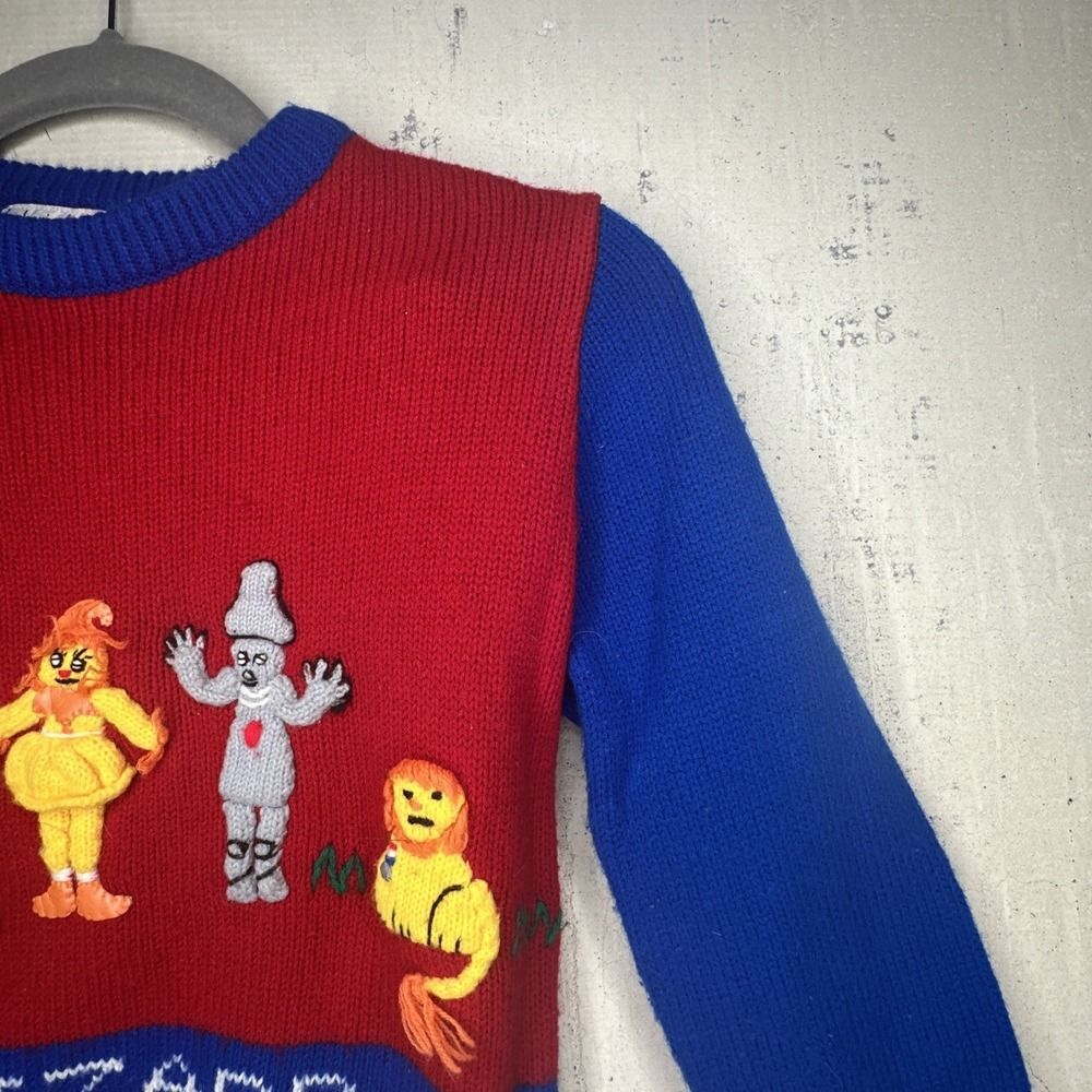 Vintage 1988 Harlequin Designs Wizard of Oz Colorblock Kids Sweater | Tag Sz: 6 - Picture 2 of 10